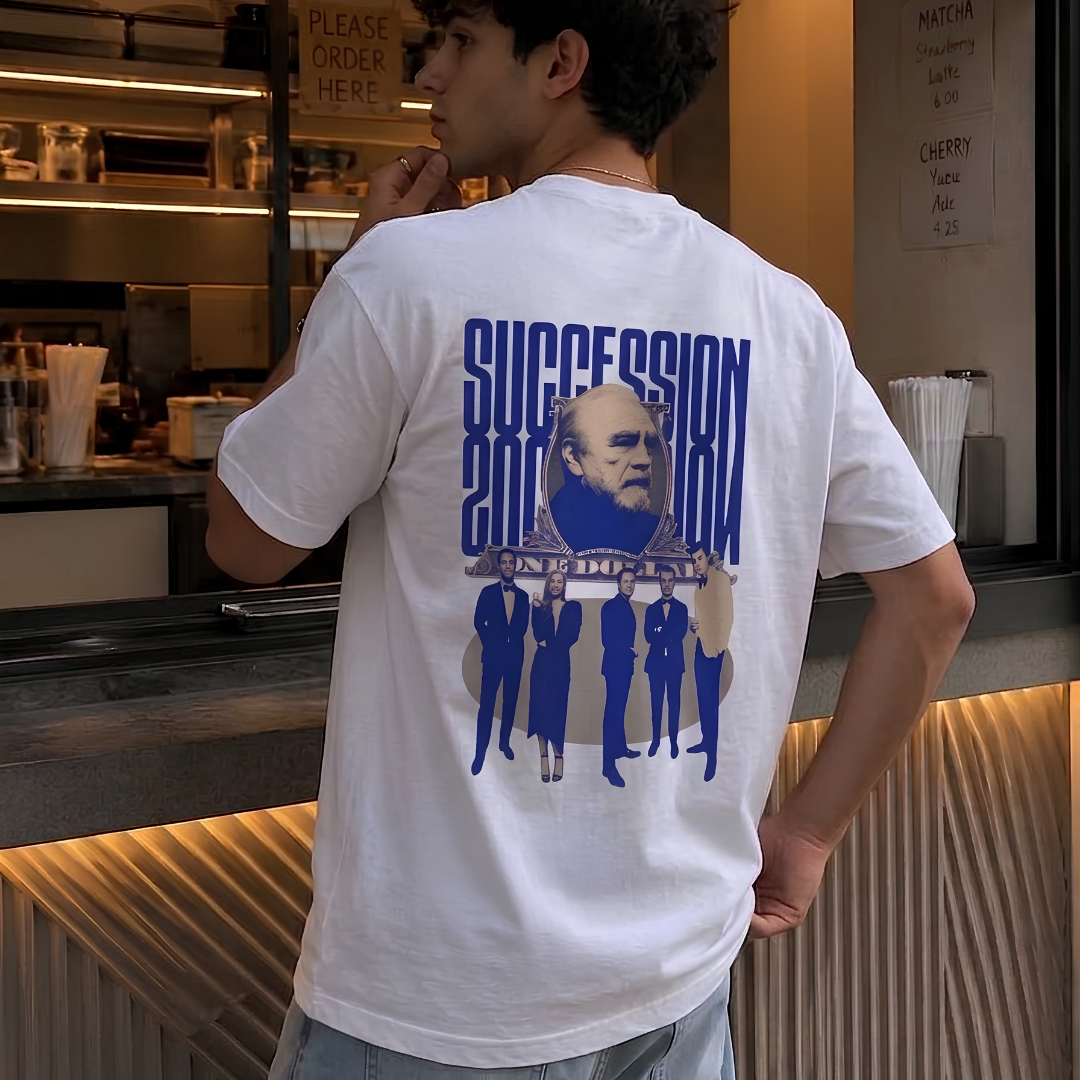 Succesion Family Baskılı Oversize Tişört
