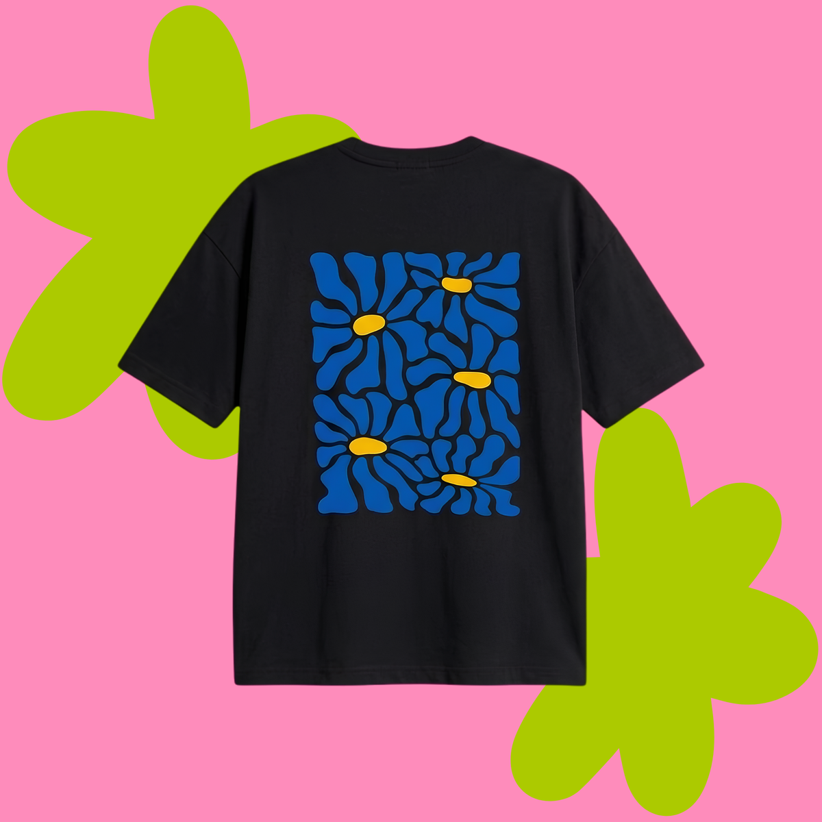 Bluflower Baskılı Oversize Tişört