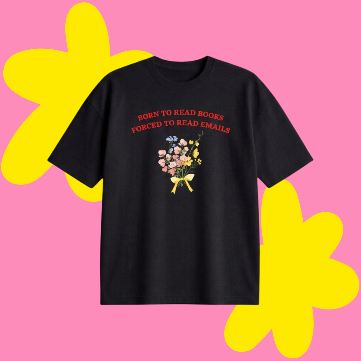 Born To Read Baskılı Oversize Tişört