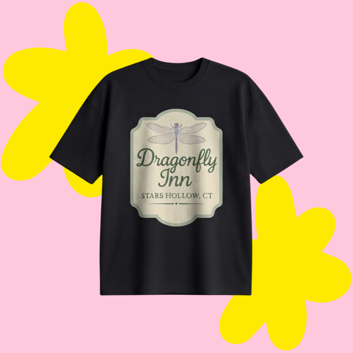 Dragonfly Inn Baskılı Oversize Tişört