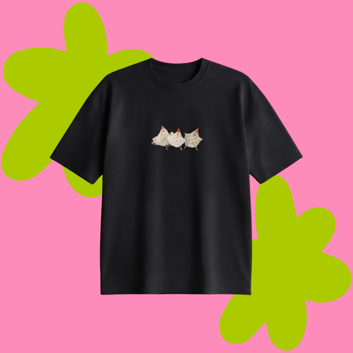 Ghosting Baskılı Oversize Tişört
