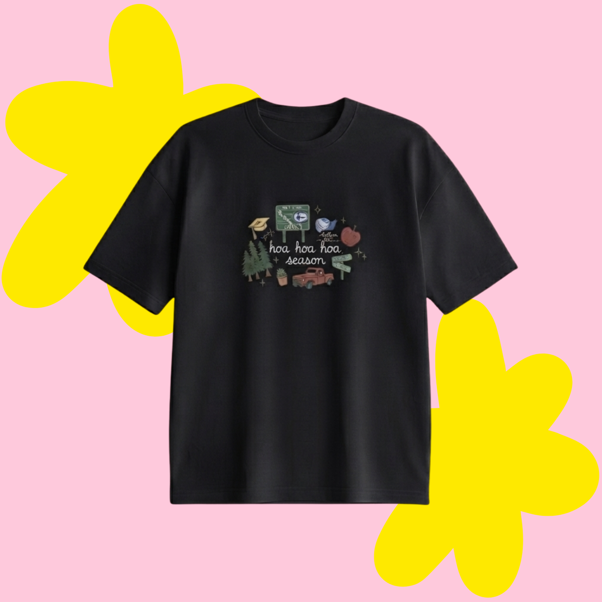 Twilight Hoa Hoa Season Baskılı Oversize Tişört