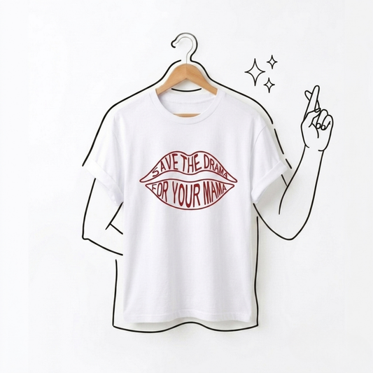 Save The Drama Baskılı Oversize Tişört