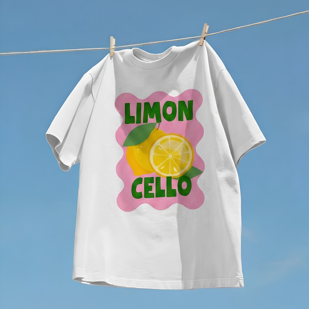 Limoncello Baskılı Oversize Tişört