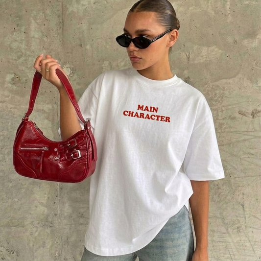 Main Character Baskılı Oversize Tişört