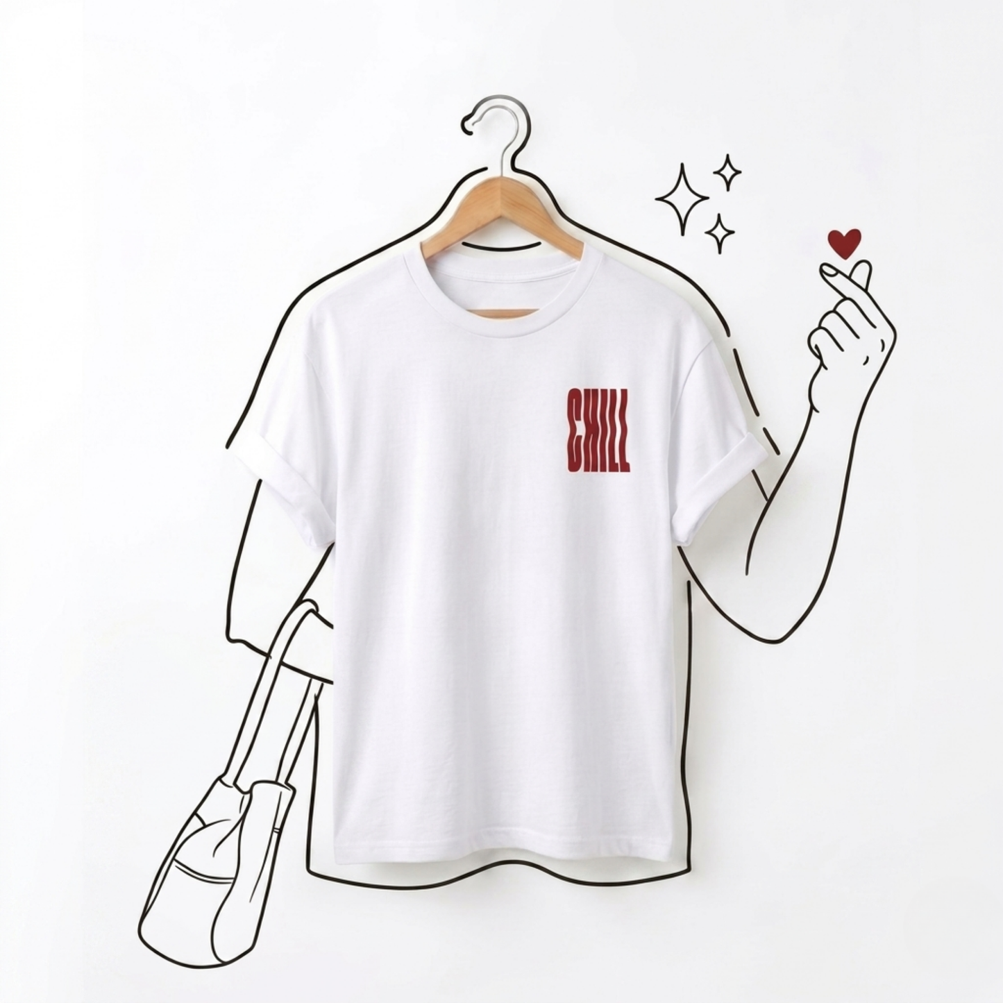 Chill Baskılı Oversize Tişört