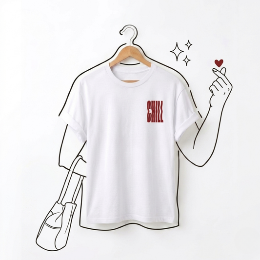 Chill Baskılı Oversize Tişört