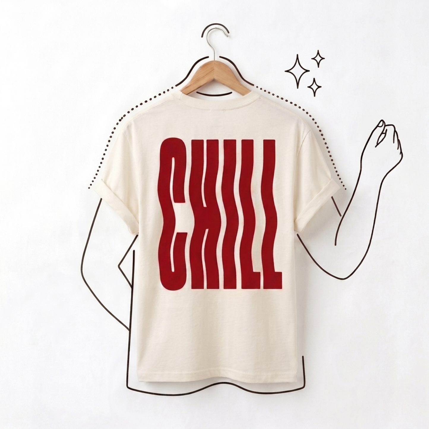 Chill Baskılı Oversize Tişört
