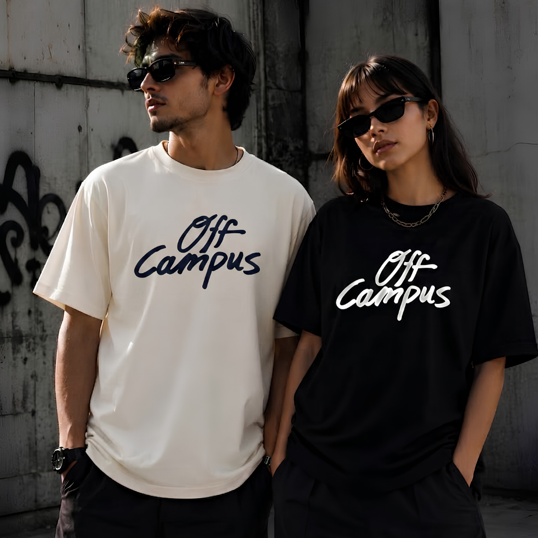 Off Campus Baskılı Oversize Tişört
