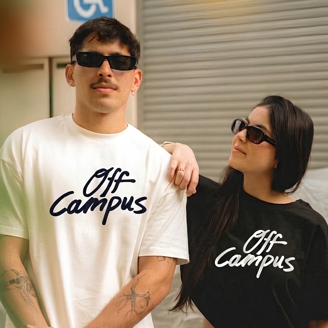 Off Campus Baskılı Oversize Tişört