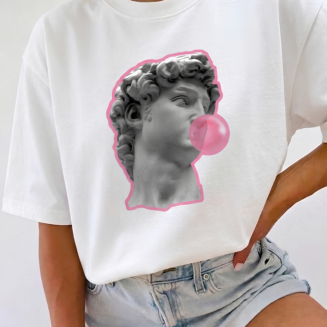 Bubble David Baskılı Oversize Tişört