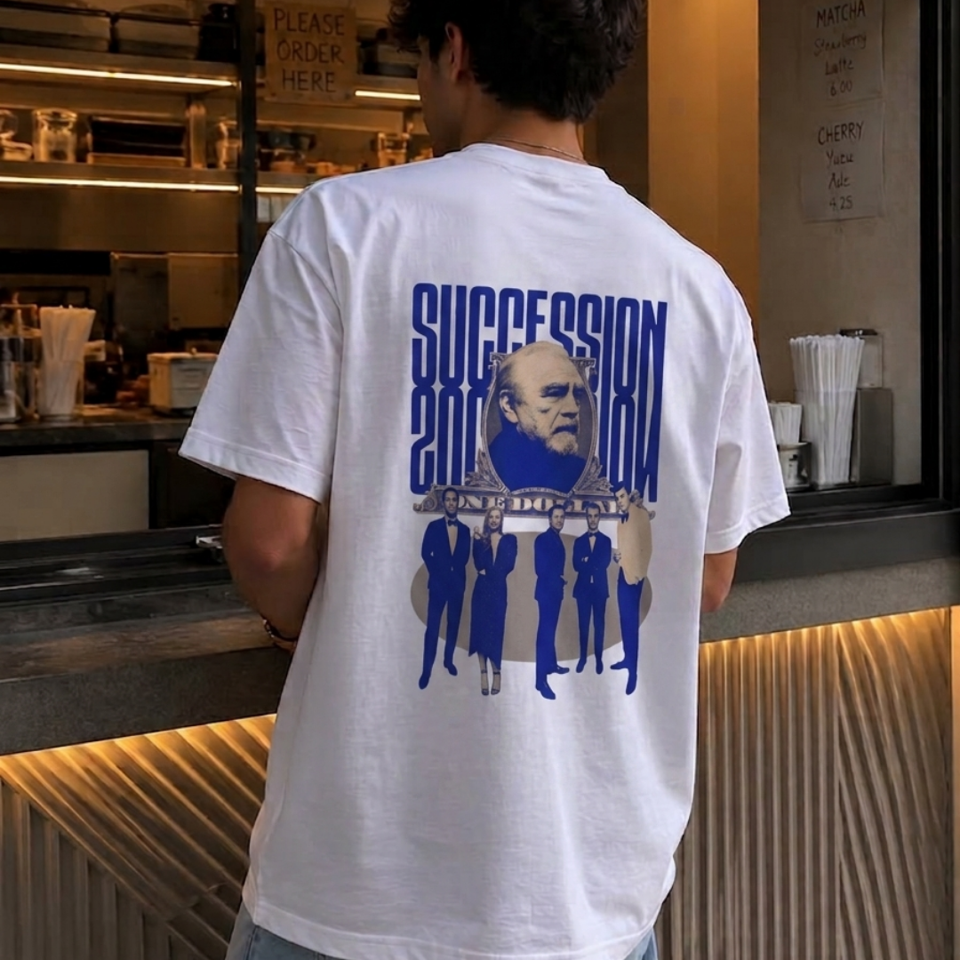 Succesion Family Baskılı Oversize Tişört