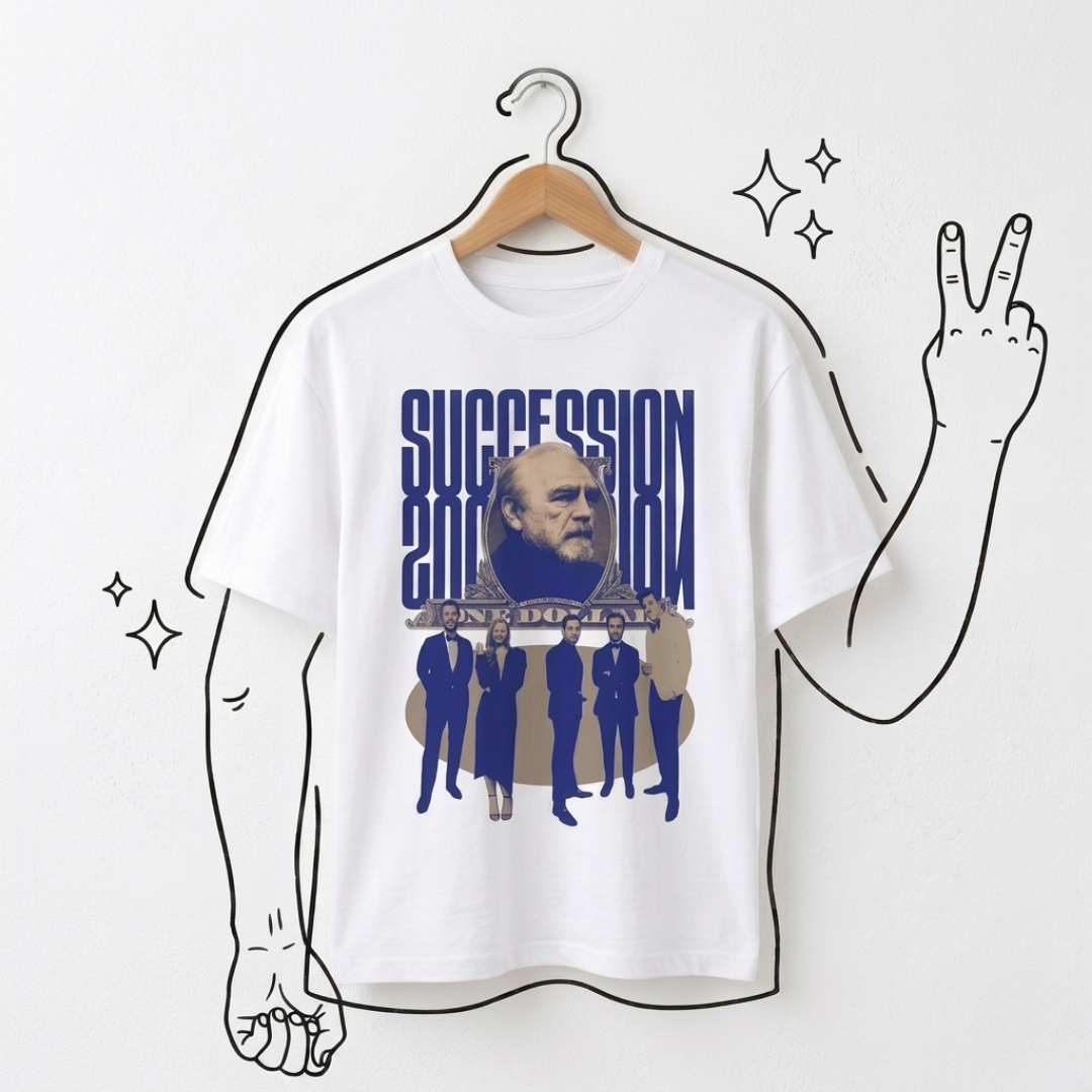 Succesion Family Baskılı Oversize Tişört