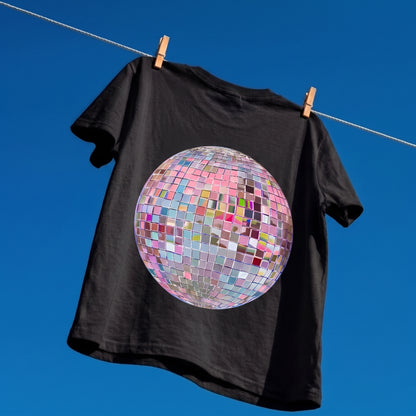 Pink Disco Baskılı Oversize Tişört