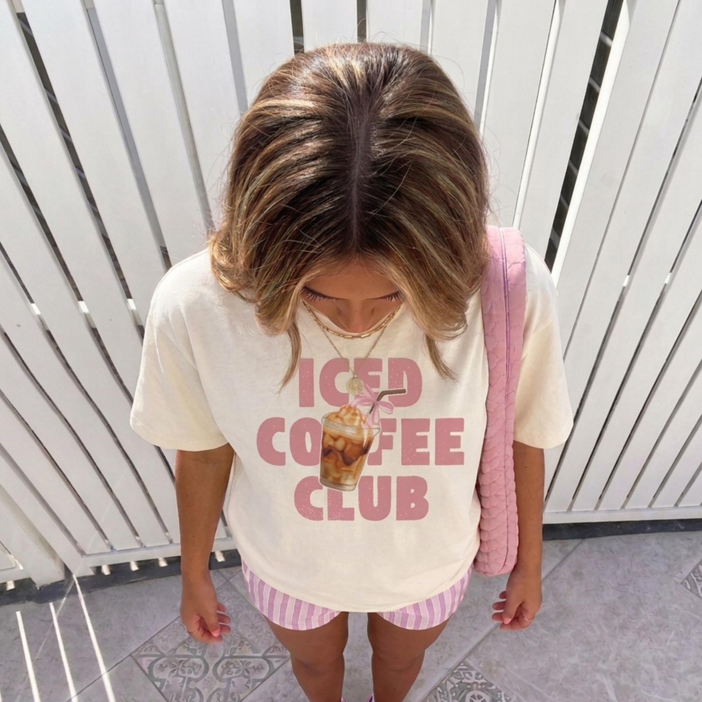 Iced Coffee Club Baskılı Oversize Tişört
