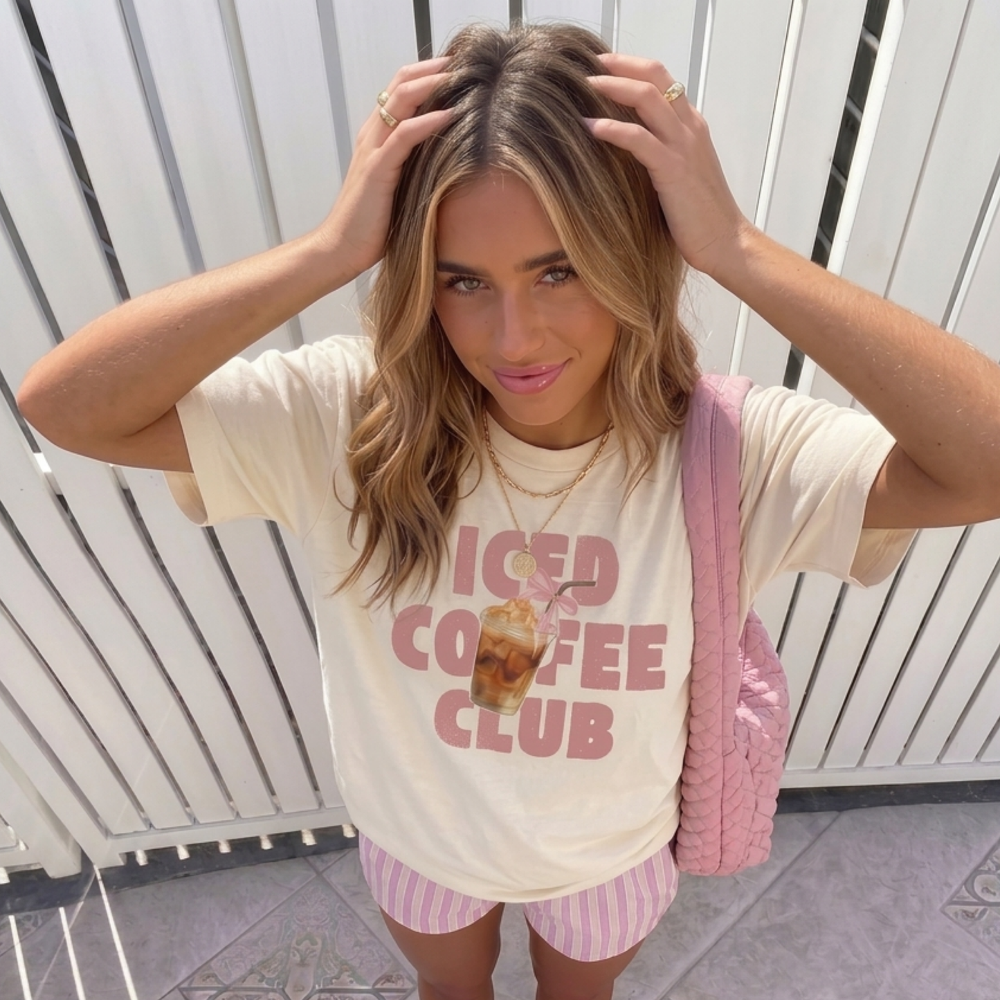 Iced Coffee Club Baskılı Oversize Tişört