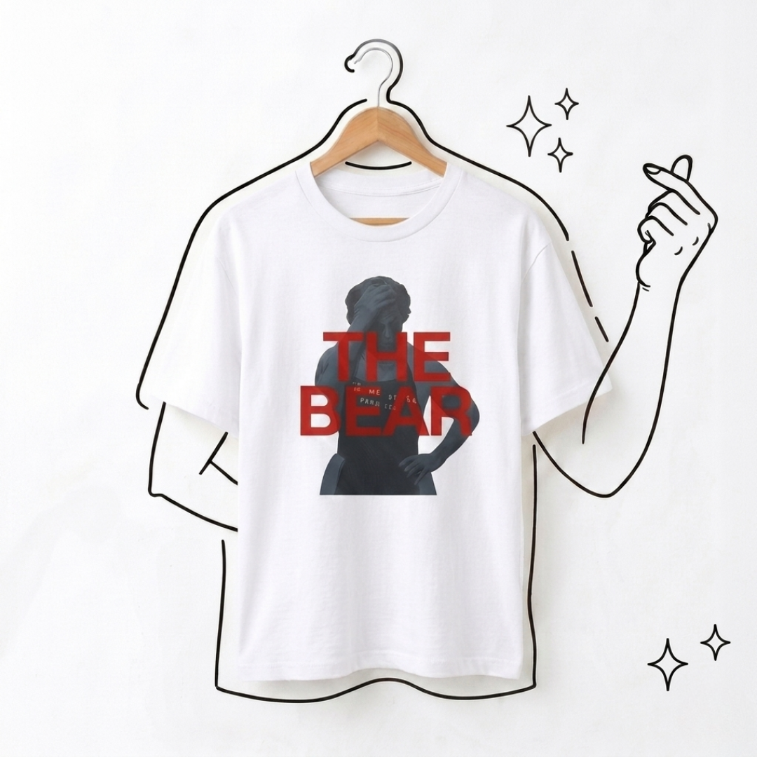 The Bear Baskılı Oversize Tişört