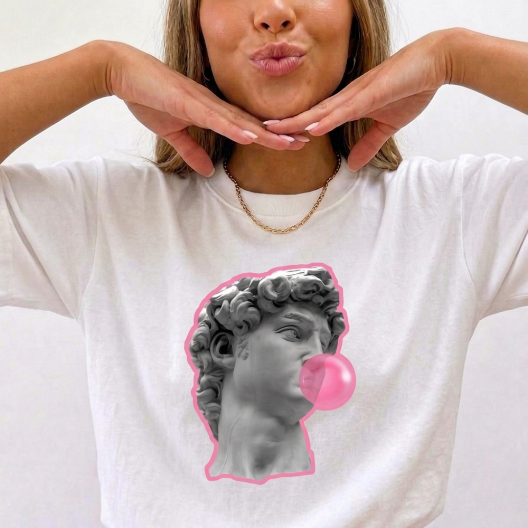 Bubble David Baskılı Oversize Tişört