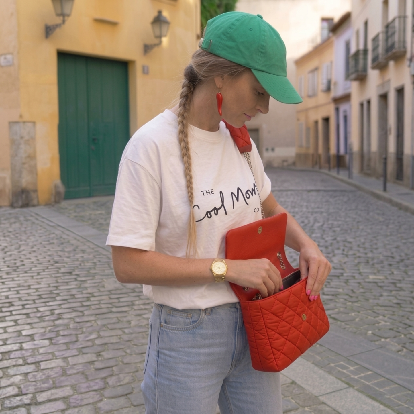 Cool Mom Baskılı Oversize Tişört