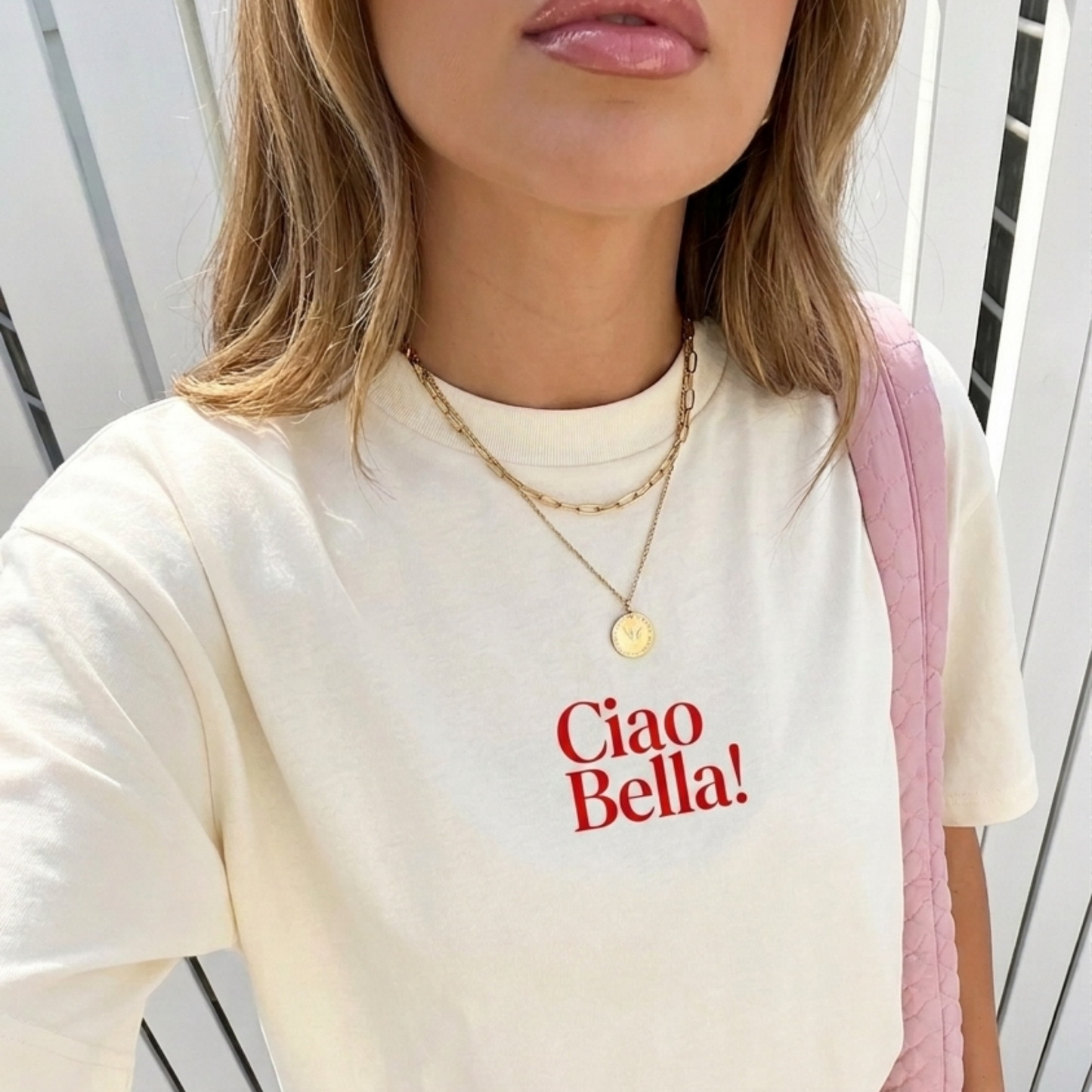 Ciao Bella! Baskılı Oversize Tişört