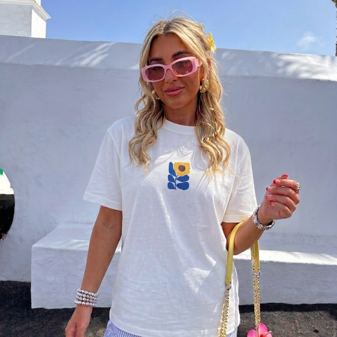 Sunflower Baskılı Oversize Tişört