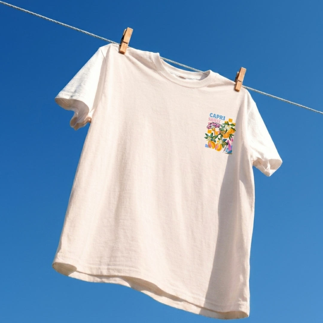 Capri Italy Baskılı Oversize Tişört