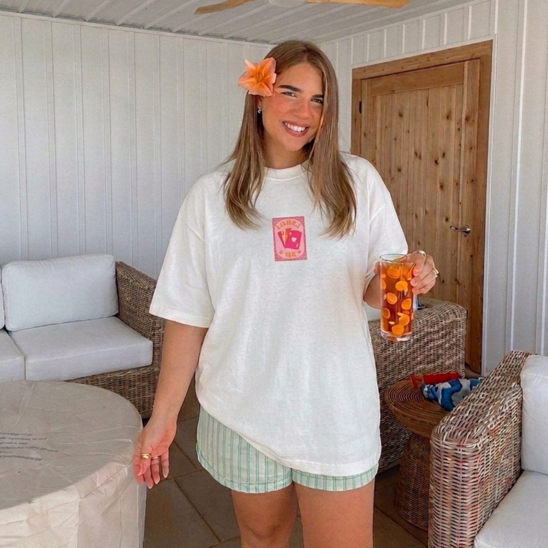Lucky Me Baskılı Oversize Tişört