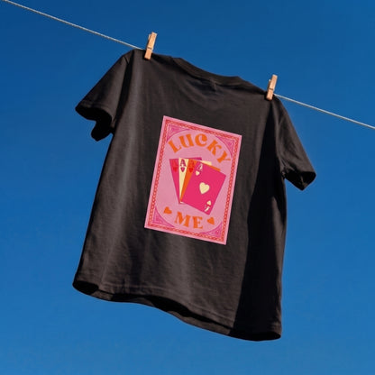 Lucky Me Baskılı Oversize Tişört