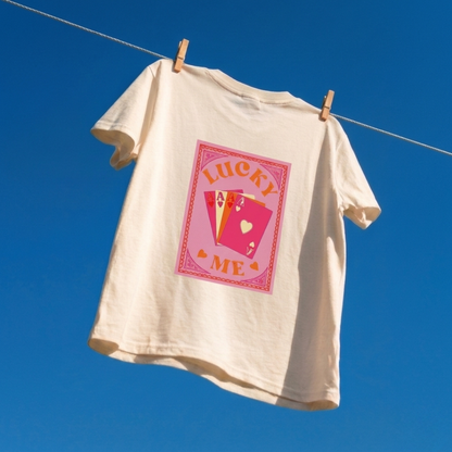 Lucky Me Baskılı Oversize Tişört