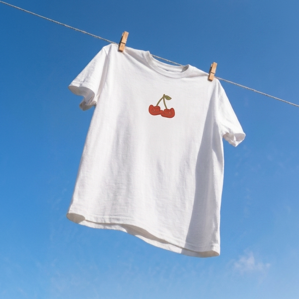 Cherry Hat Baskılı Oversize Tişört