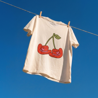 Cherry Hat Baskılı Oversize Tişört