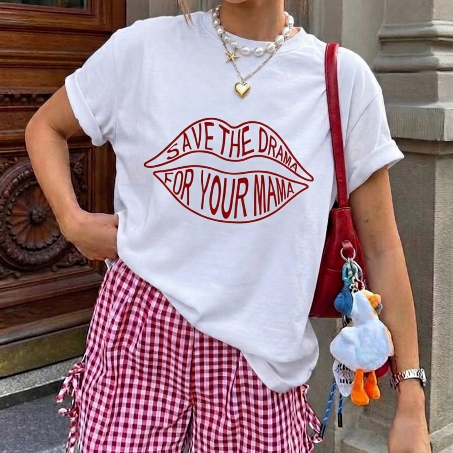 Save The Drama Baskılı Oversize Tişört