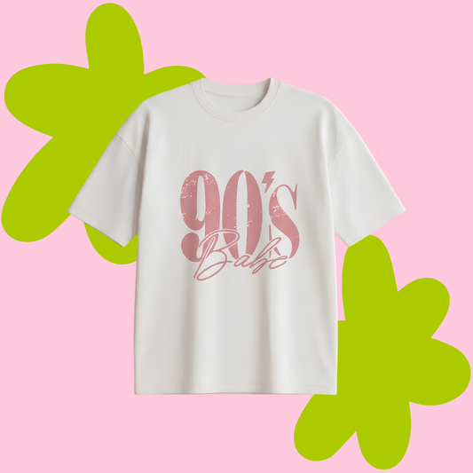 90's Babe Baskılı Oversize Tişört