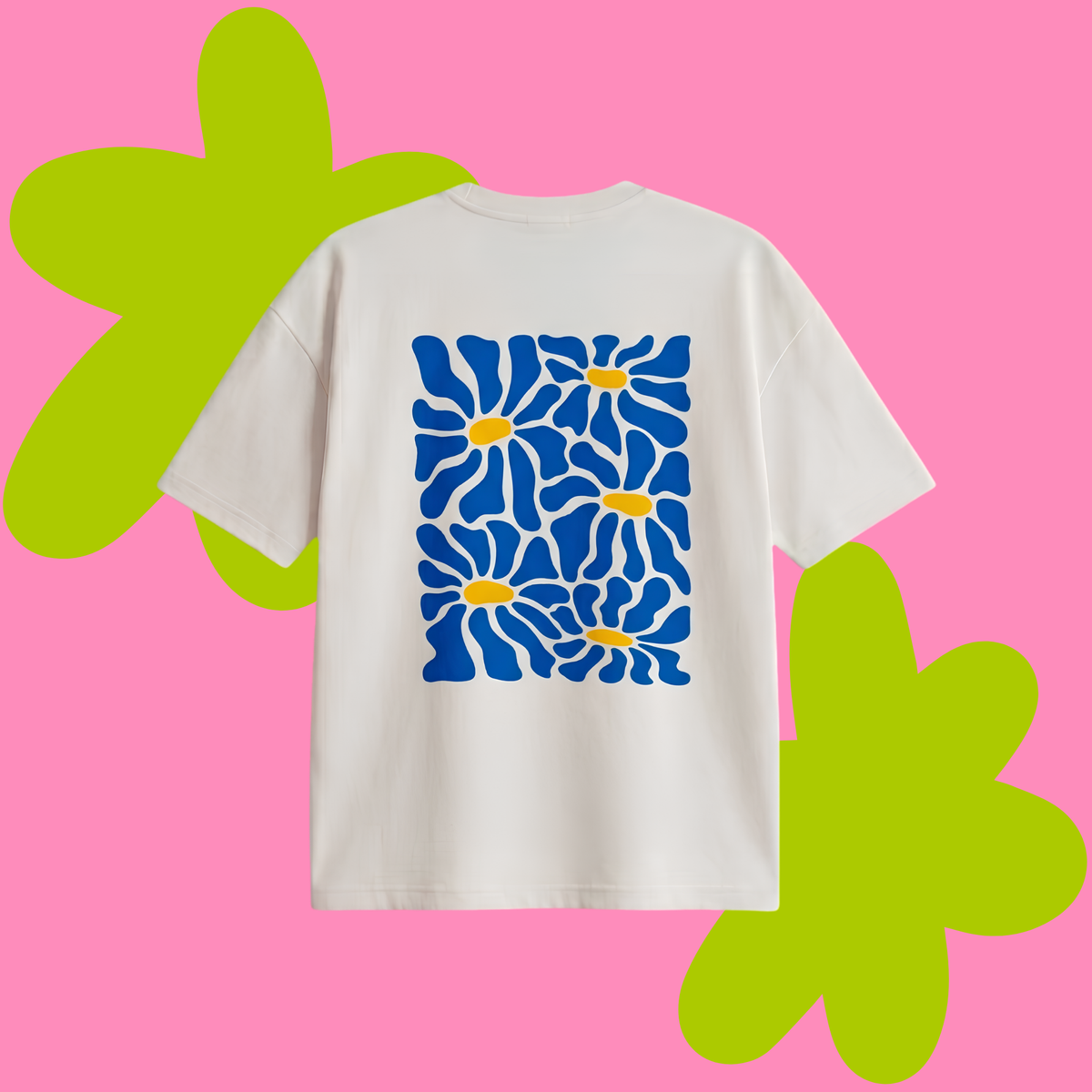 Bluflower Baskılı Oversize Tişört
