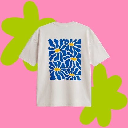 Bluflower Baskılı Oversize Tişört