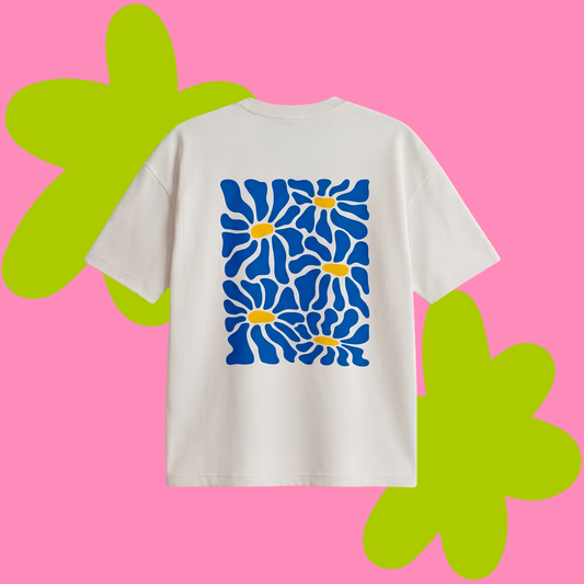 Bluflower Baskılı Oversize Tişört