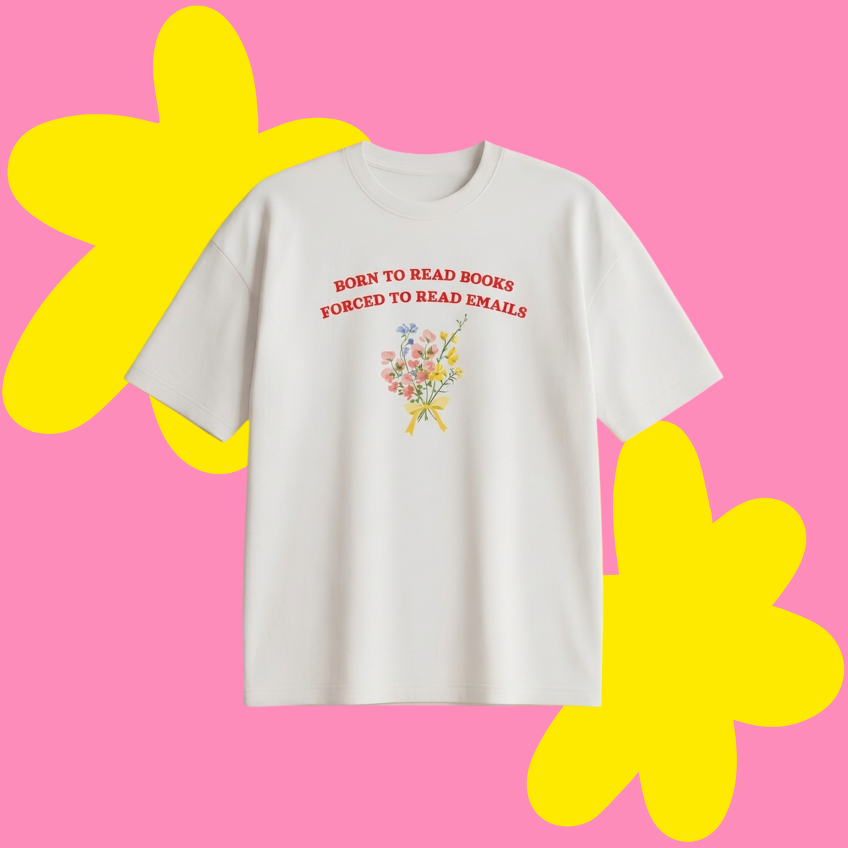 Born To Read Baskılı Oversize Tişört