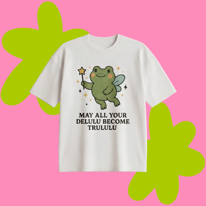 Delulu & Trululu Baskılı Oversize Tişört