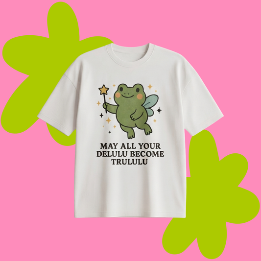 Delulu & Trululu Baskılı Oversize Tişört