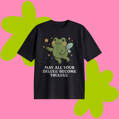 Delulu & Trululu Baskılı Oversize Tişört