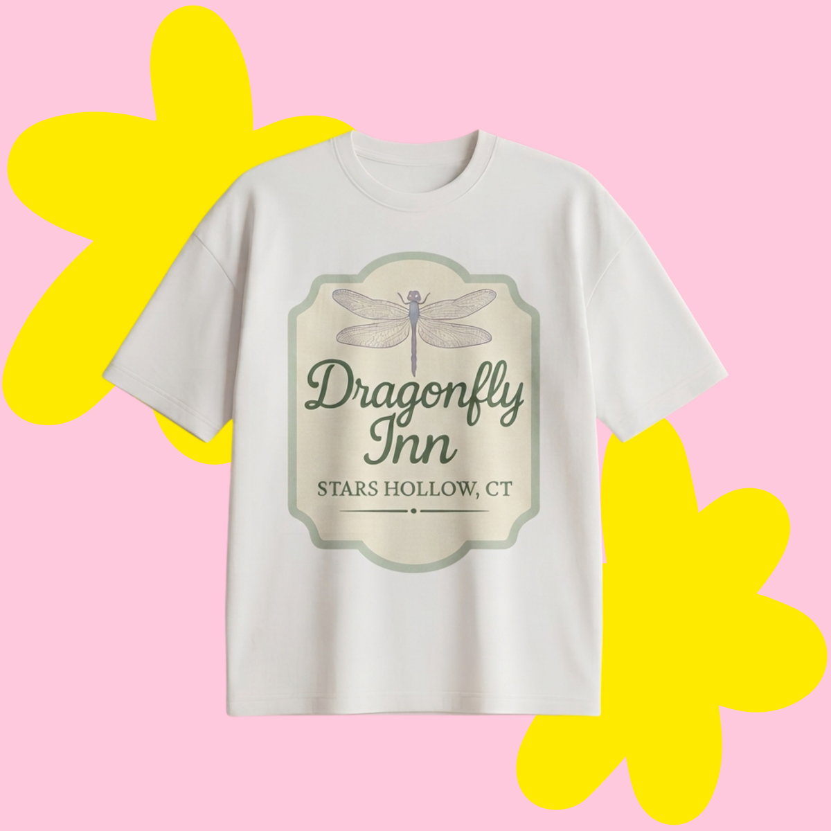 Dragonfly Inn Baskılı Oversize Tişört