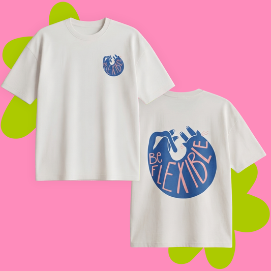 Be Flexible Baskılı Oversize Tişört