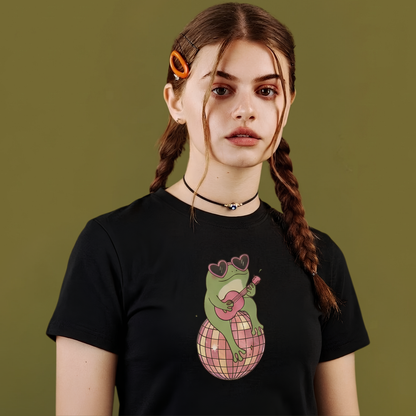 Froggy Baskılı Oversize Tişört