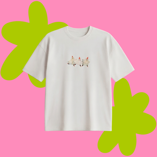 Ghosting Baskılı Oversize Tişört