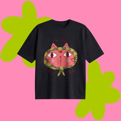 Granny Era Baskılı Oversize Tişört