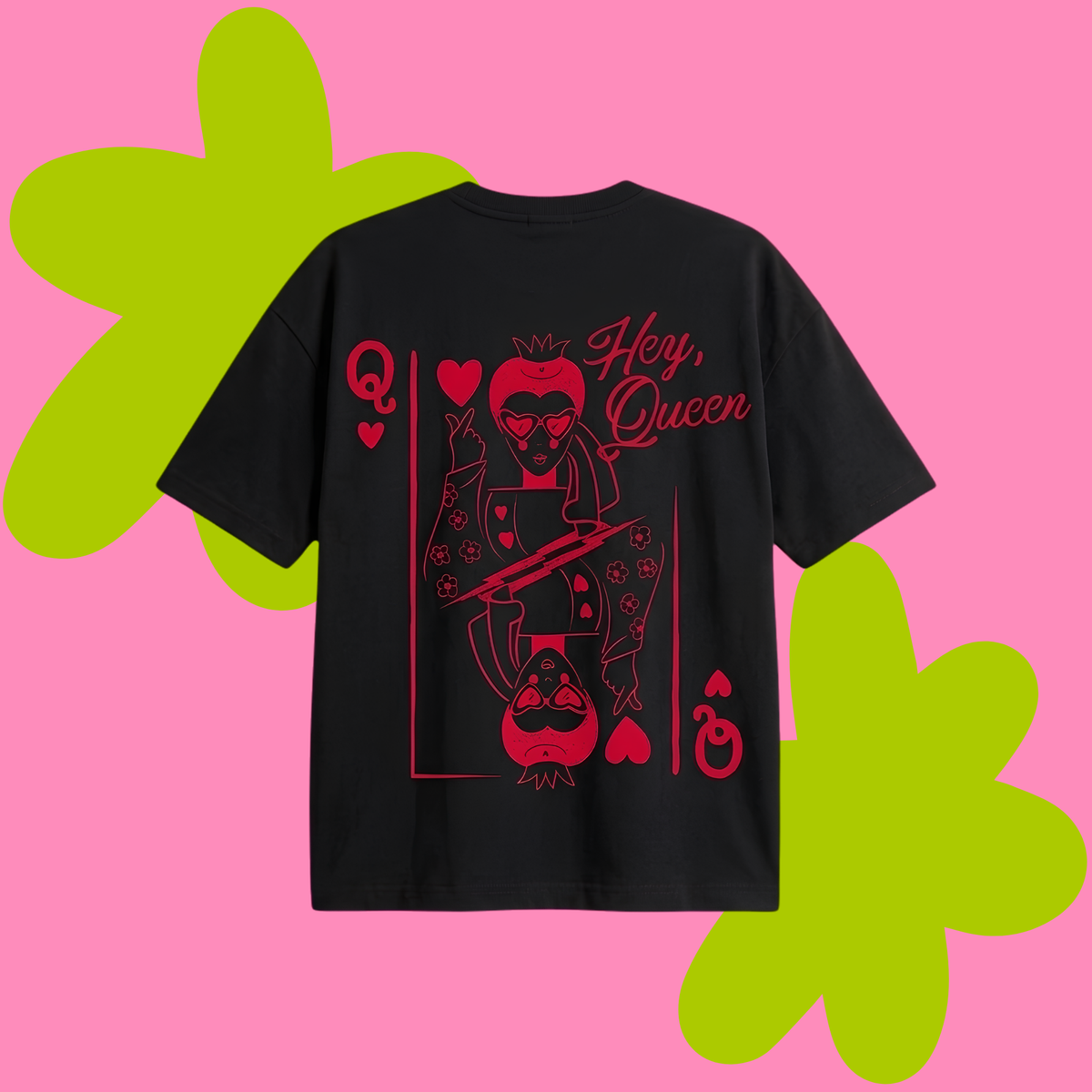 Hey Queen Baskılı Oversize Tişört