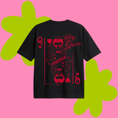 Hey Queen Baskılı Oversize Tişört