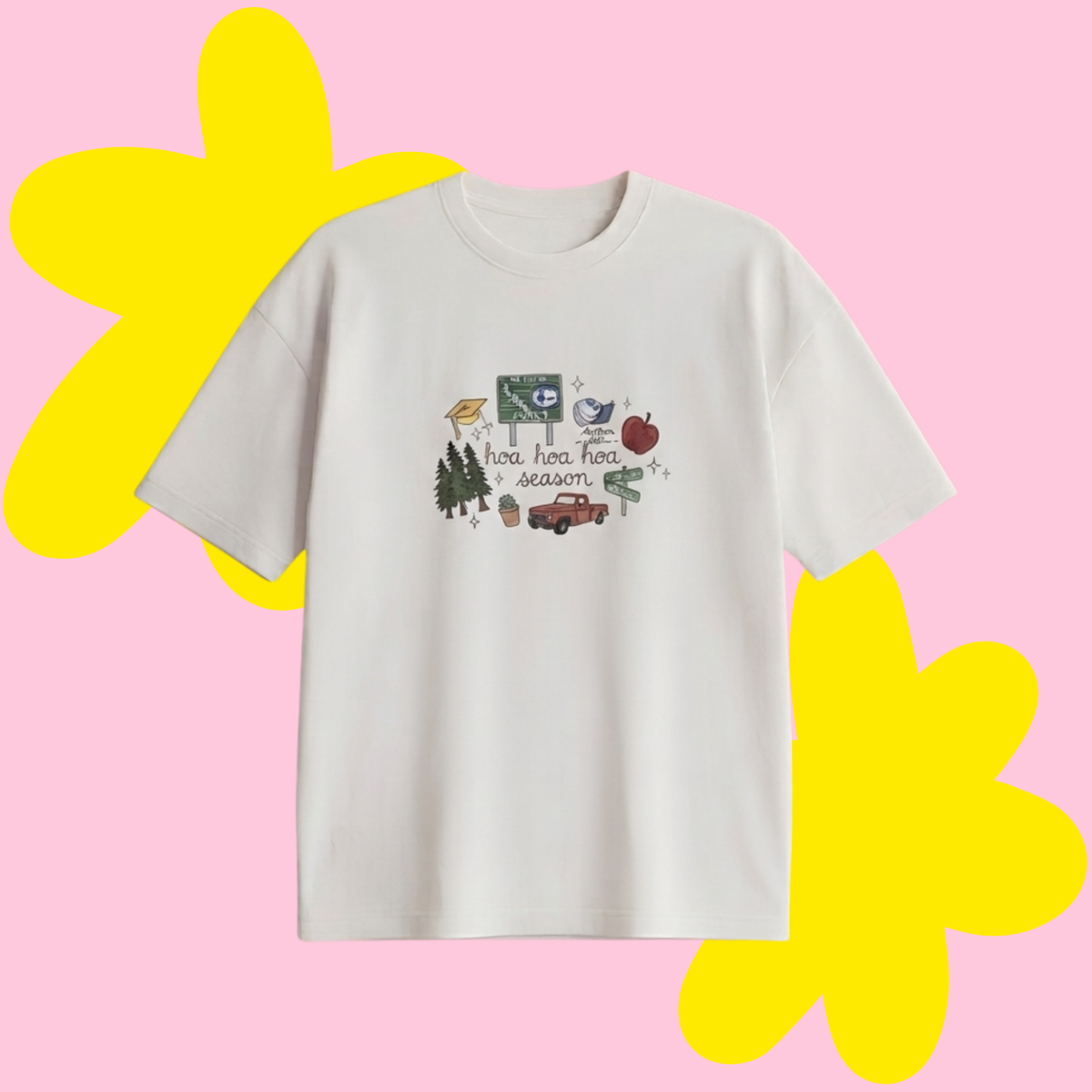 Twilight Hoa Hoa Season Baskılı Oversize Tişört