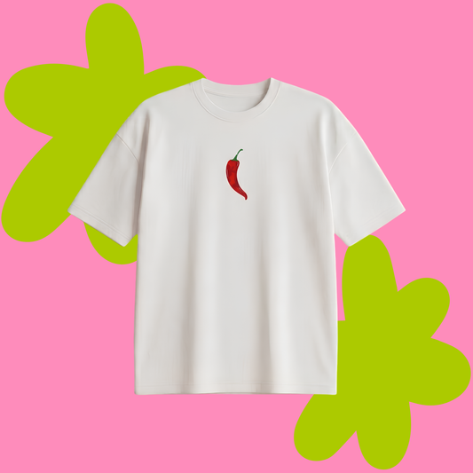 Lucky Pepper Baskılı Oversize Tişört