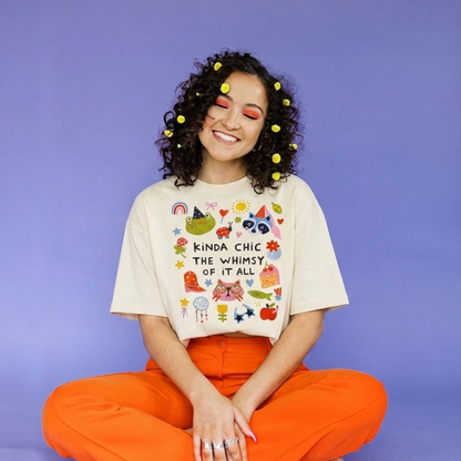 Kinda Chic Baskılı Oversize Tişört